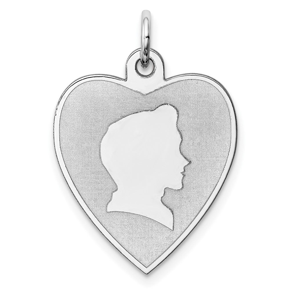 925 Sterling Silver Boy Disc Engravable Charm Pendant Jewelry Gifts (Length 0.94" Width 0.66")