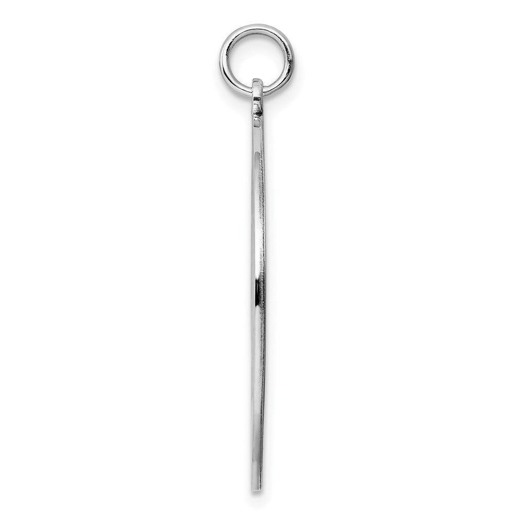 925 Sterling Silver Round Polish Front Back Disc Engravable Charm Pendant Jewelry Gifts (Length 1.4" Width 1.13")