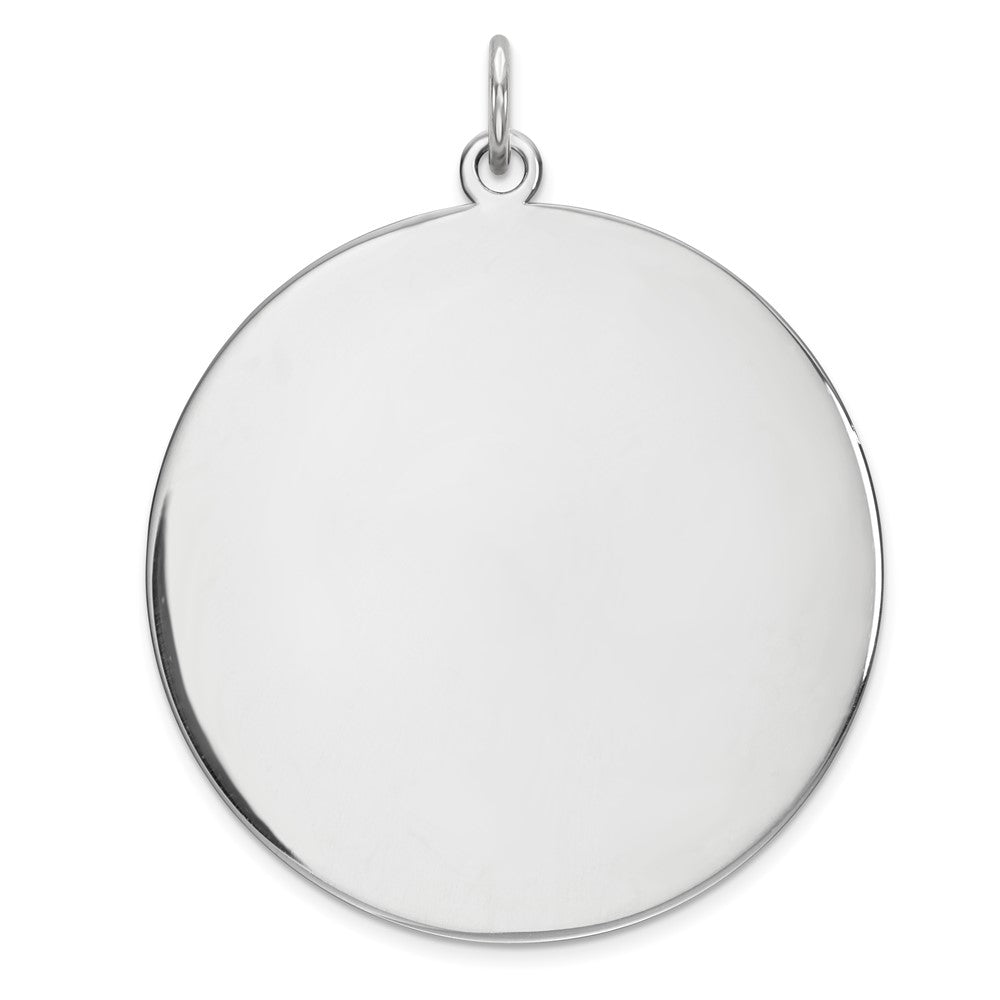 925 Sterling Silver Round Polish Front Back Disc Engravable Charm Pendant Jewelry Gifts (Length 1.4" Width 1.13")