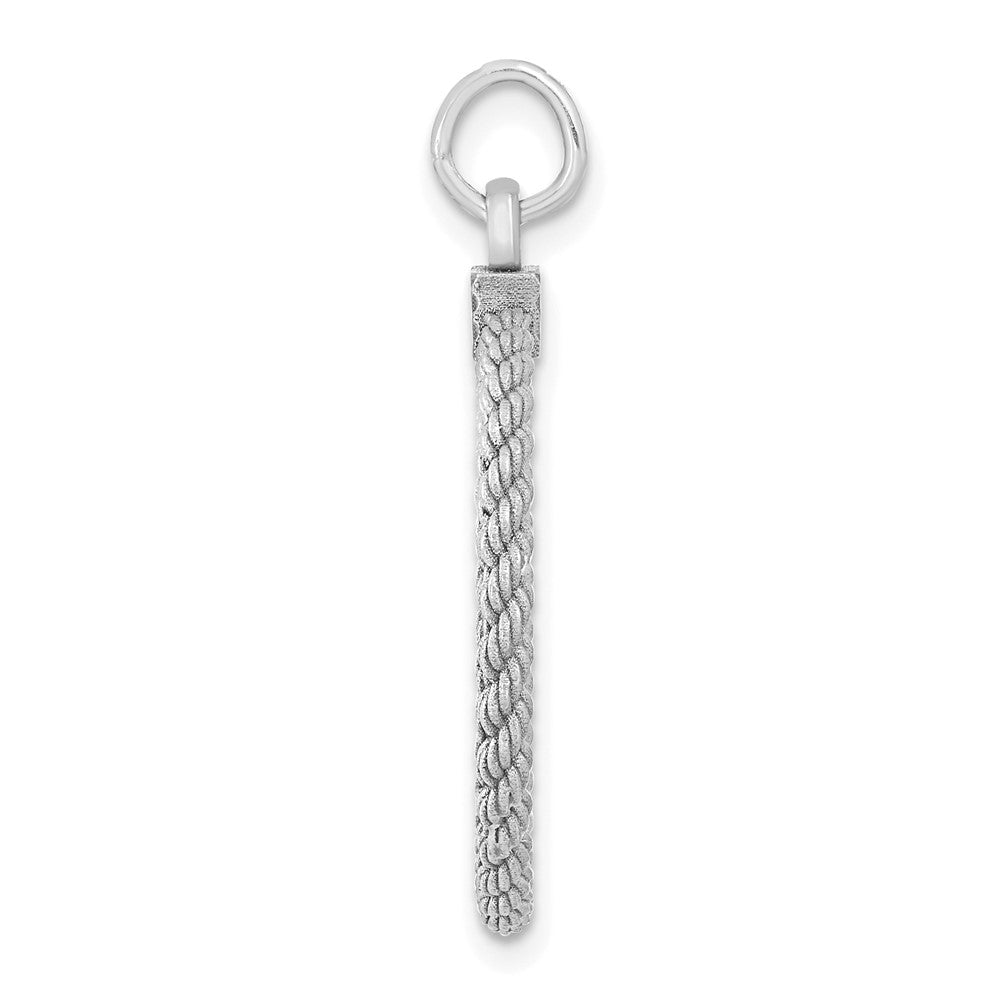 925 Sterling Silver Round with Rope Polished Front Satin Back Disc Engravable Charm Pendant Jewelry Gifts (Length 1.13" Width 0.82")