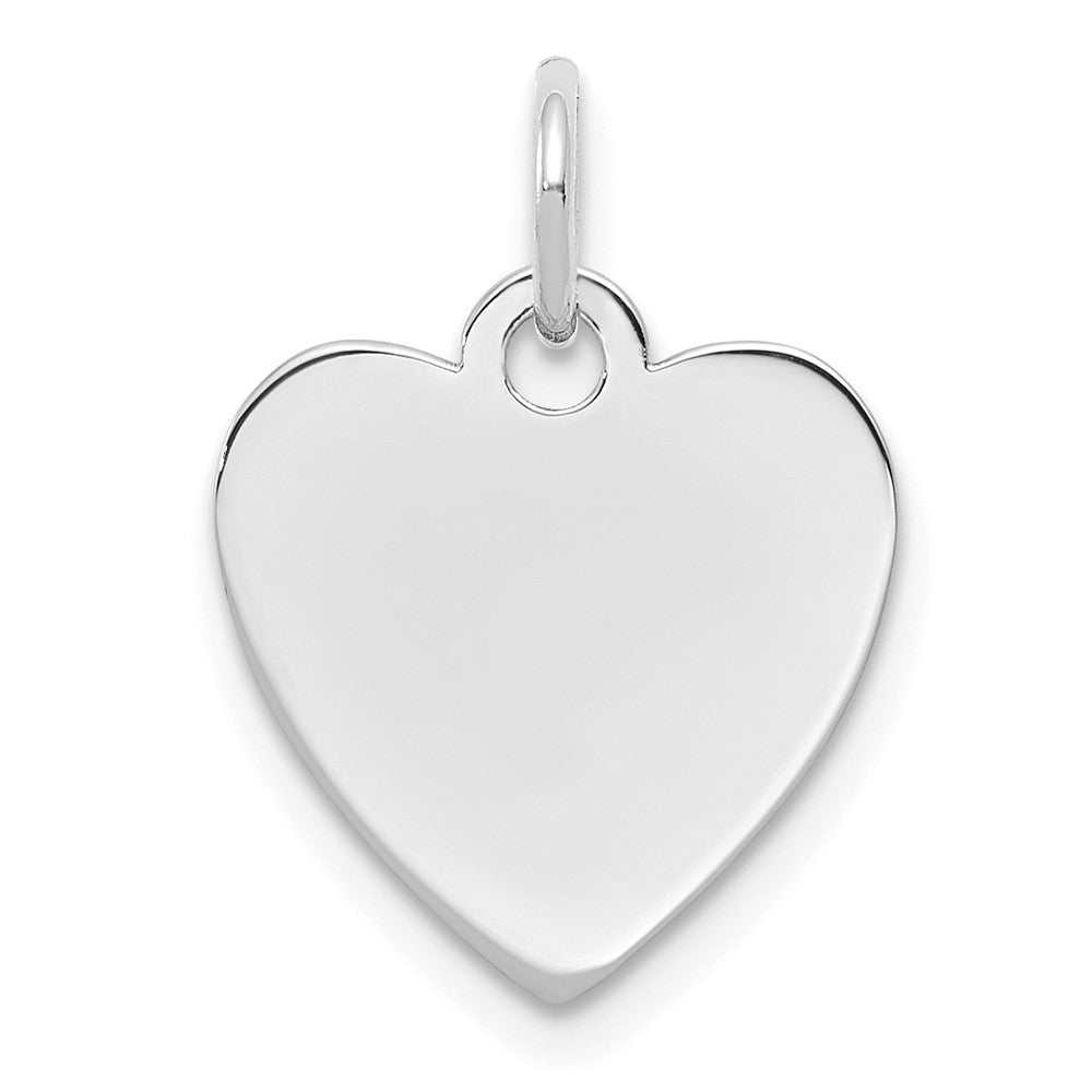 925 Sterling Silver Heart Polished Front Back Disc Engravable Charm Pendant Jewelry Gifts (Length 0.7" Width 0.55")