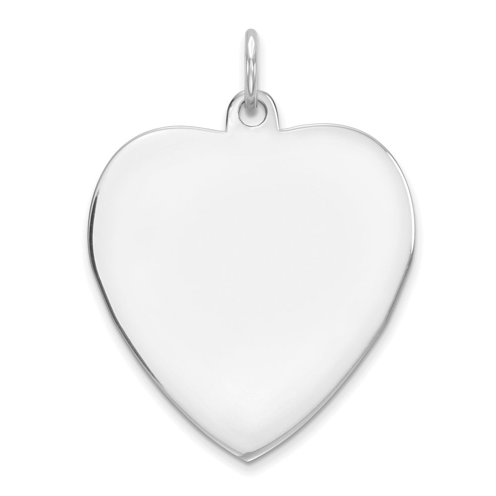925 Sterling Silver Heart Polished Front Back Disc Engravable Charm Pendant Jewelry Gifts (Length 1.09" Width 0.82")