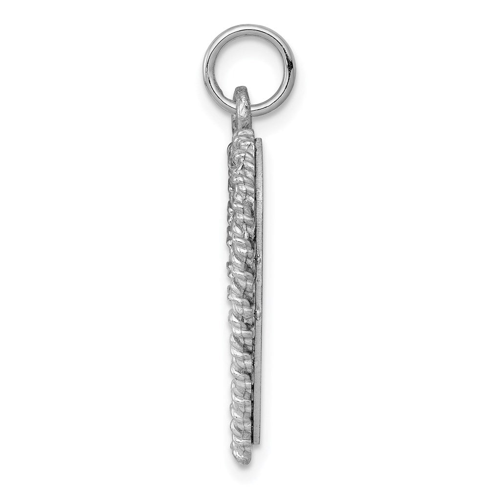 925 Sterling Silver Heart Polished Front Back Disc Engravable Charm Pendant Jewelry Gifts (Length 1.05" Width 0.74")