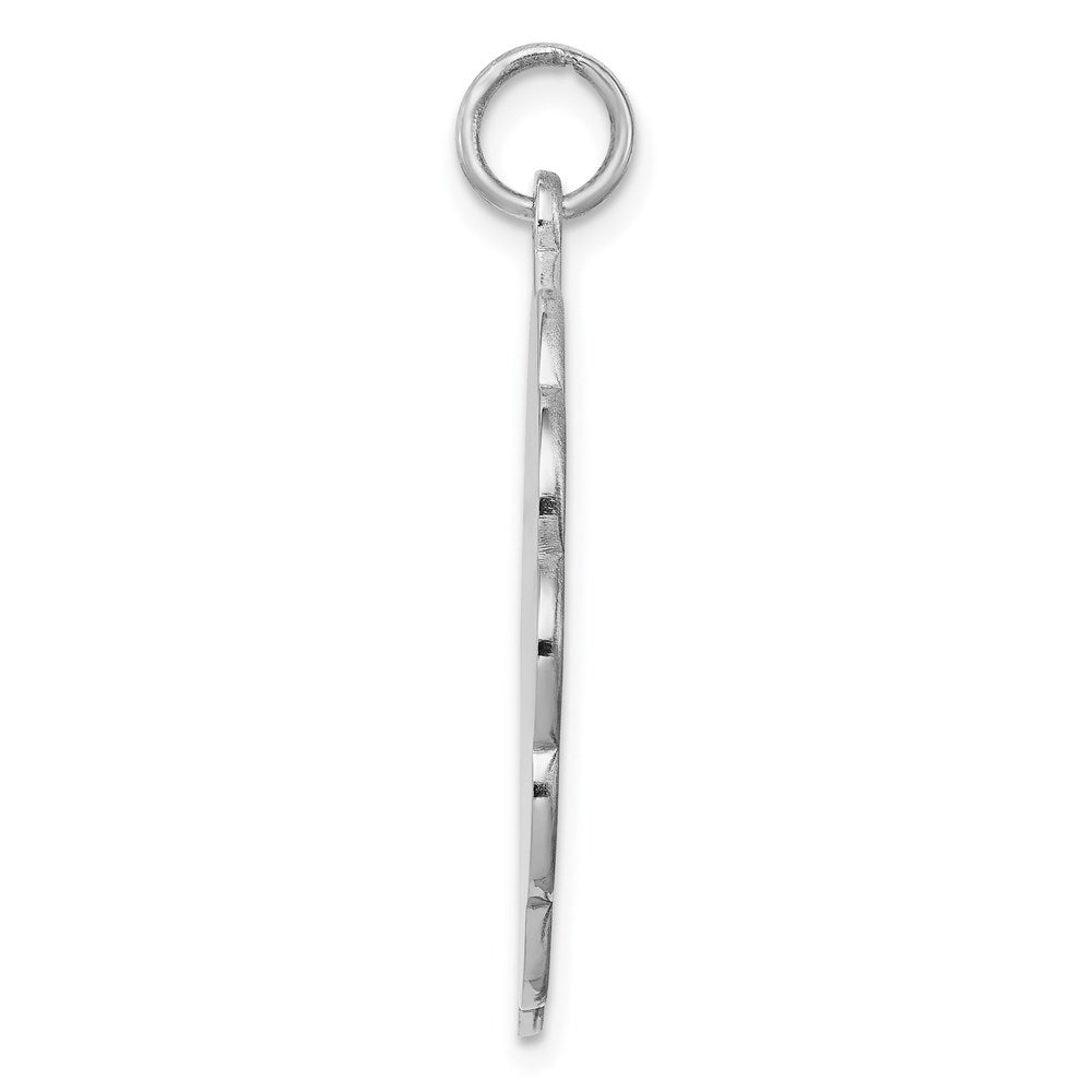 925 Sterling Silver Polished Front Satin Back Disc Engravable Charm Pendant Jewelry Gifts (Length 1.25" Width 1.01")