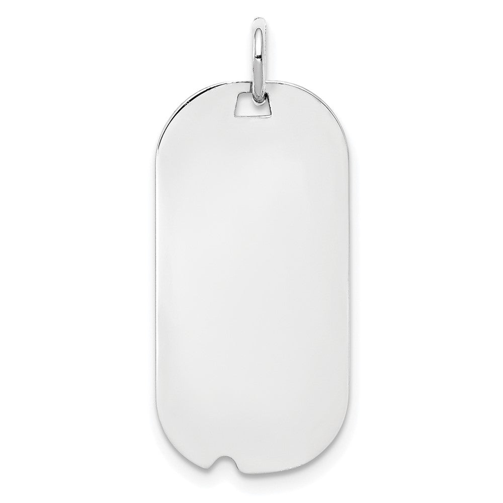 925 Sterling Silver Dog Tag Polished Front Back Disc Engravable Charm Pendant Jewelry Gifts (Length 1.17" Width 0.51")