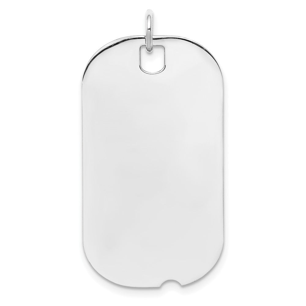 925 Sterling Silver Dog Tag Polished Front Back Disc Engravable Charm Pendant Jewelry Gifts (Length 1.48" Width 0.74")