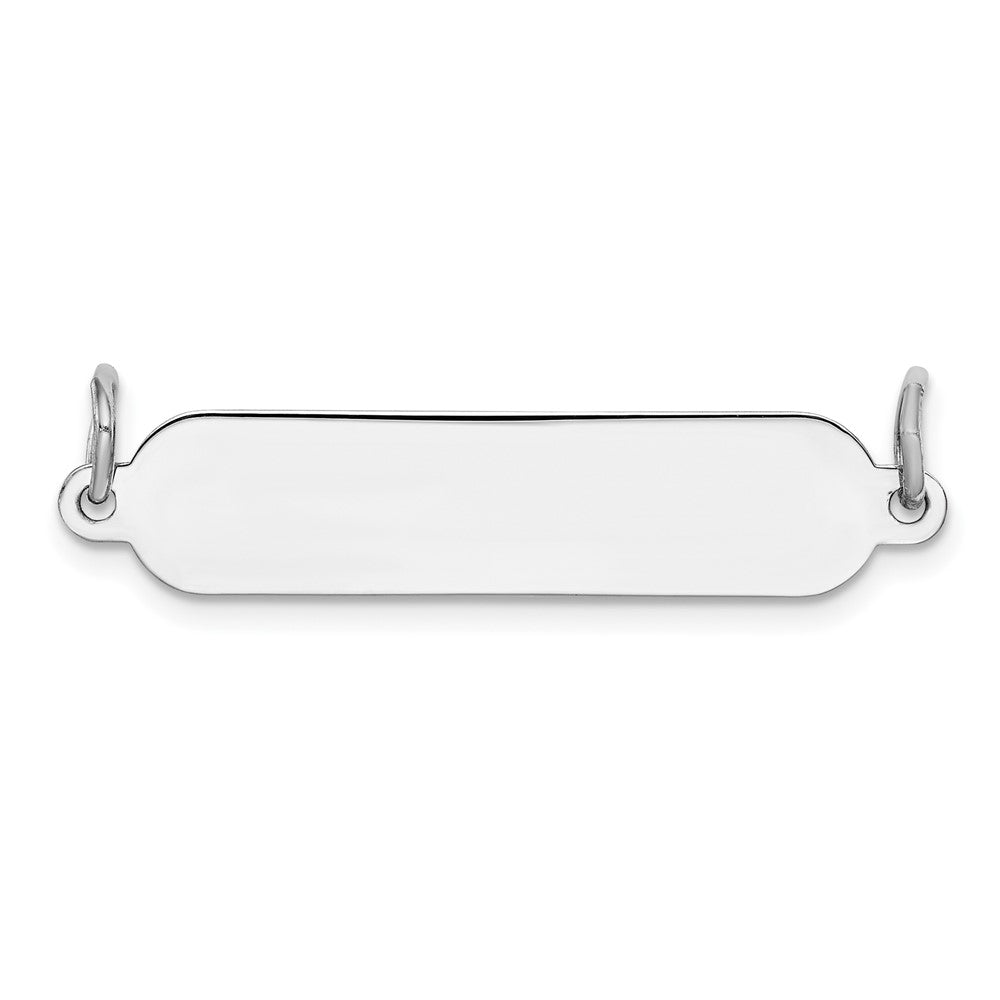 925 Sterling Silver Polished Front Satin Back PlateEngravable Charm Pendant Jewelry Gifts (Length 0.31" Width 1.33")