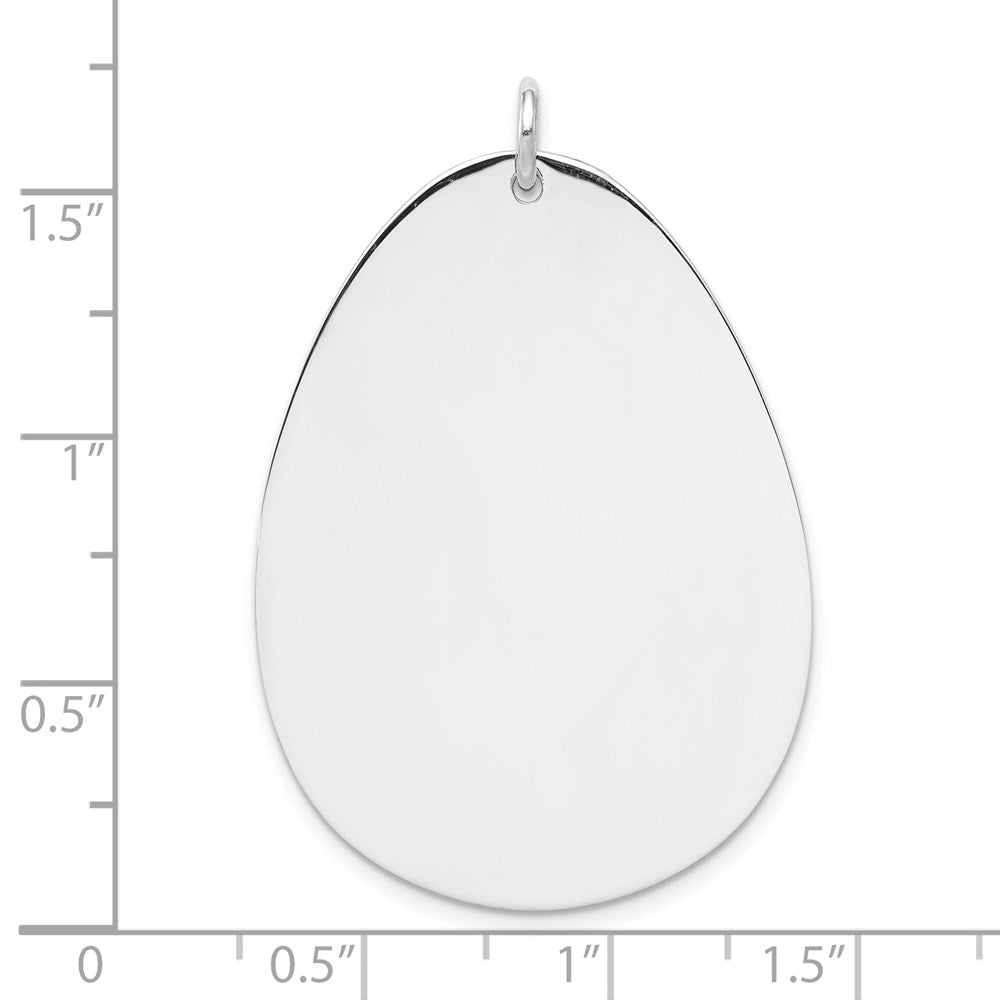 925 Sterling Silver Polished Front Satin Back Disc Engravable Charm Pendant Jewelry Gifts (Length 1.72" Width 1.13")