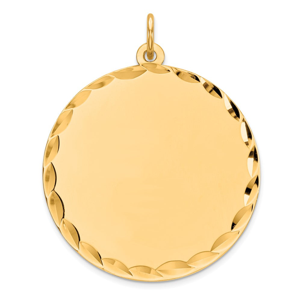 925 Sterling Silver Gold Plated Round Polished Disc Engravable Charm Pendant Jewelry Gifts (Length 1.25" Width 1.01")