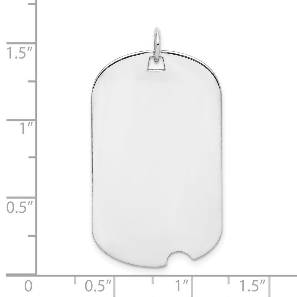 925 Sterling Silver Dog Tag Disc Engravable Charm Pendant Jewelry Gifts (Length 1.72" Width 0.82")