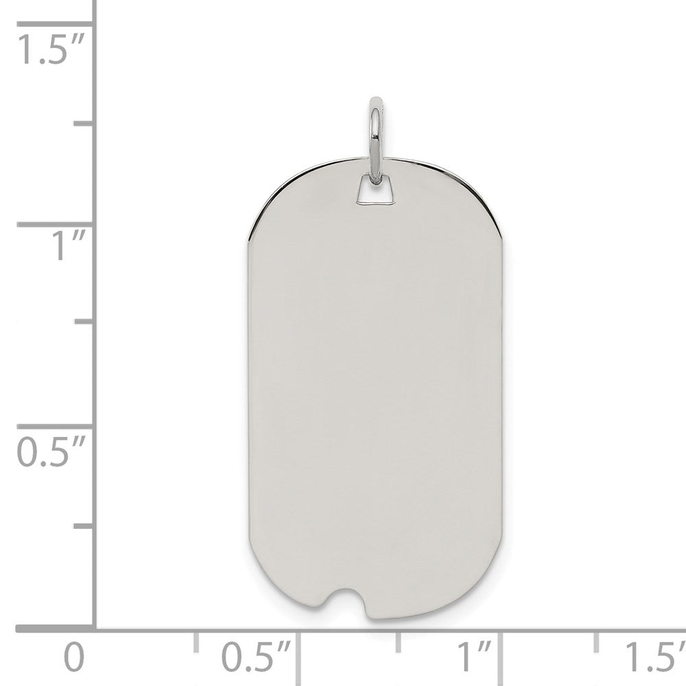 925 Sterling Silver Dog Tag Polish Front Satin Back Disc Engravable Charm Pendant Jewelry Gifts (Length 1.37" Width 0.62")