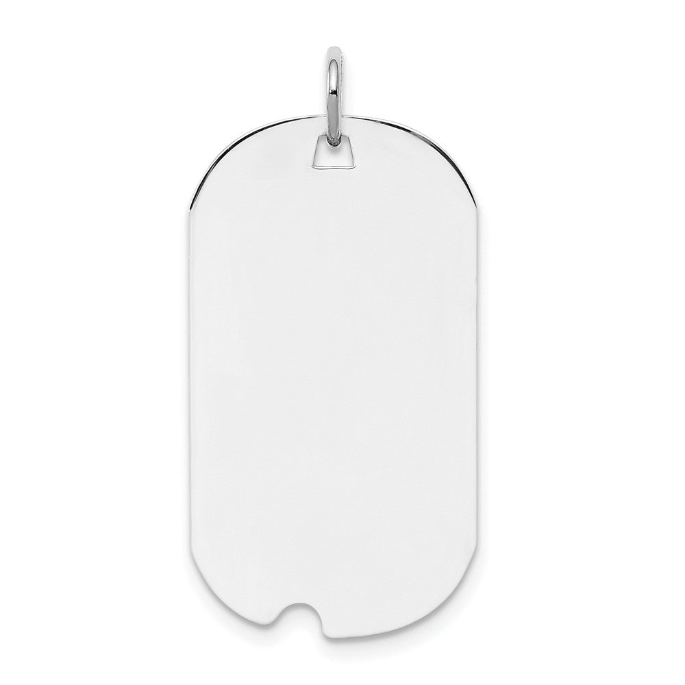 925 Sterling Silver Dog Tag Polish Front Satin Back Disc Engravable Charm Pendant Jewelry Gifts (Length 1.37" Width 0.62")