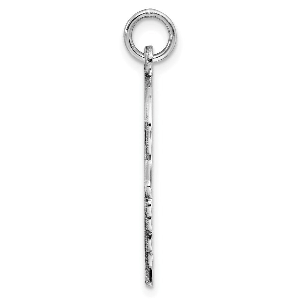 925 Sterling Silver Girl Polished Front Satin Back Disc Engravable Charm Pendant Jewelry Gifts (Length 1.21" Width 0.78")