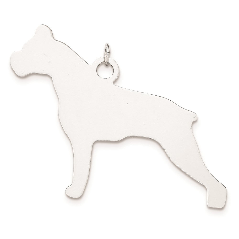 925 Sterling Silver Toni Tails Large Boxer Disc Engravable Charm Pendant Jewelry Gifts