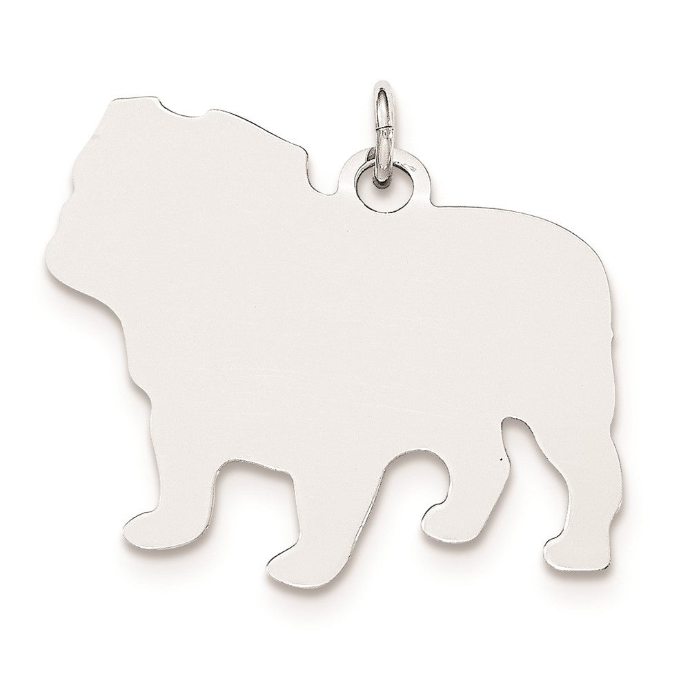 925 Sterling Silver Toni Tails Medium Bull Dog Disc Engravable Charm Pendant Jewelry Gifts