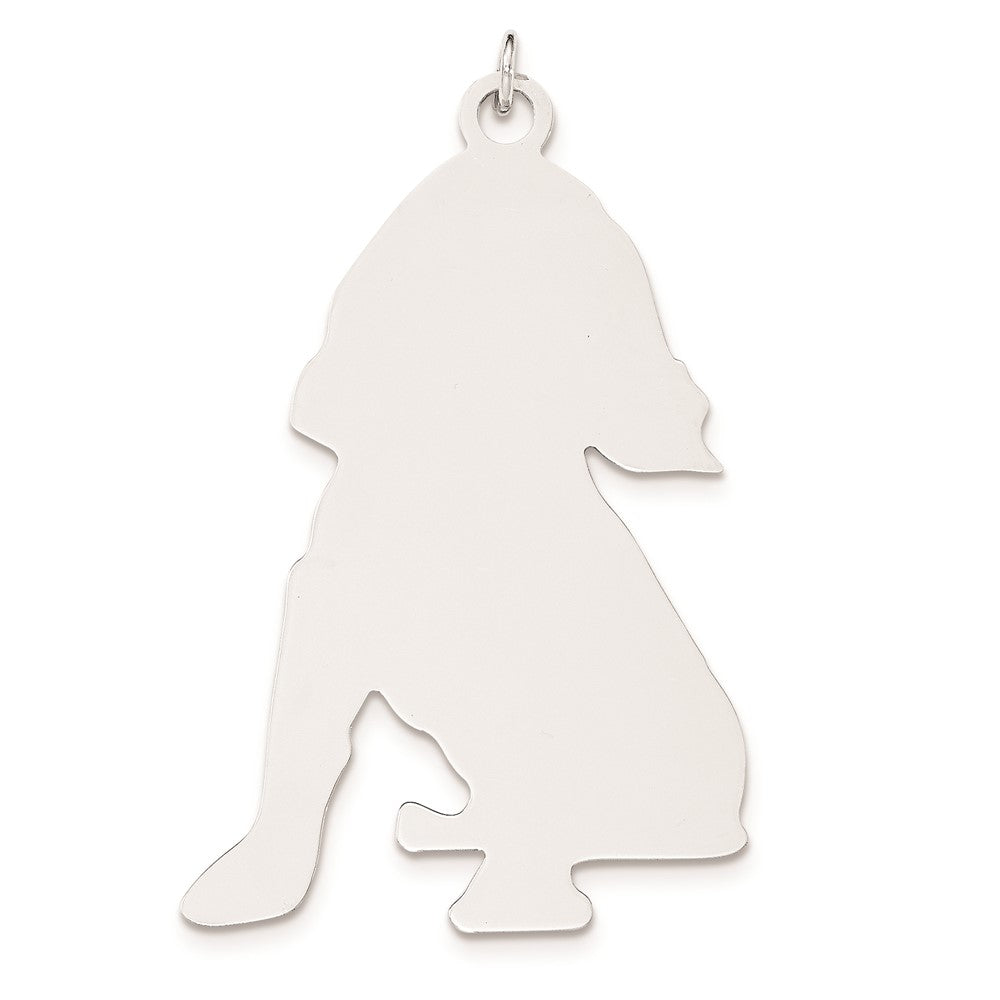 925 Sterling Silver Toni Tails Large Cocker Spaniel Disc Engravable Charm Pendant Jewelry Gifts