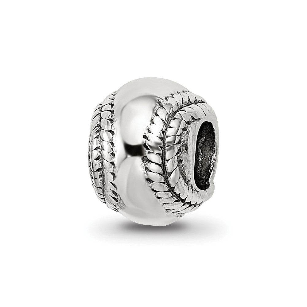 925 Sterling Silver Reflections Baseball BeadEngravable Charm Pendant Jewelry Gifts (Length 0.32" Width 0.28")