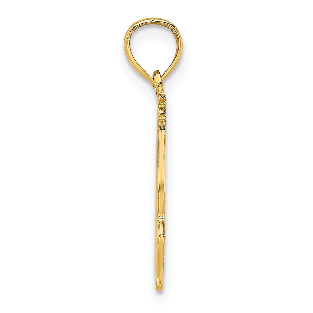 14k Yellow Gold I LOVE YOU ScriptEngravable Charm Pendant Jewelry Gifts (Length 0.89" Width 0.5")