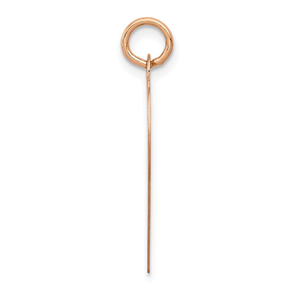 14K Rose Gold Polished Heart Shaped Disc Engravable Charm Pendant Jewelry Gifts (Length 1.05" Width 0.74")