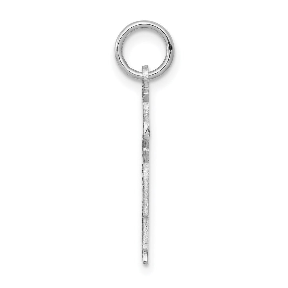 14k White Gold Kid Engravable Charm Pendant Jewelry Gifts (Length 0.98" Width 0.59")