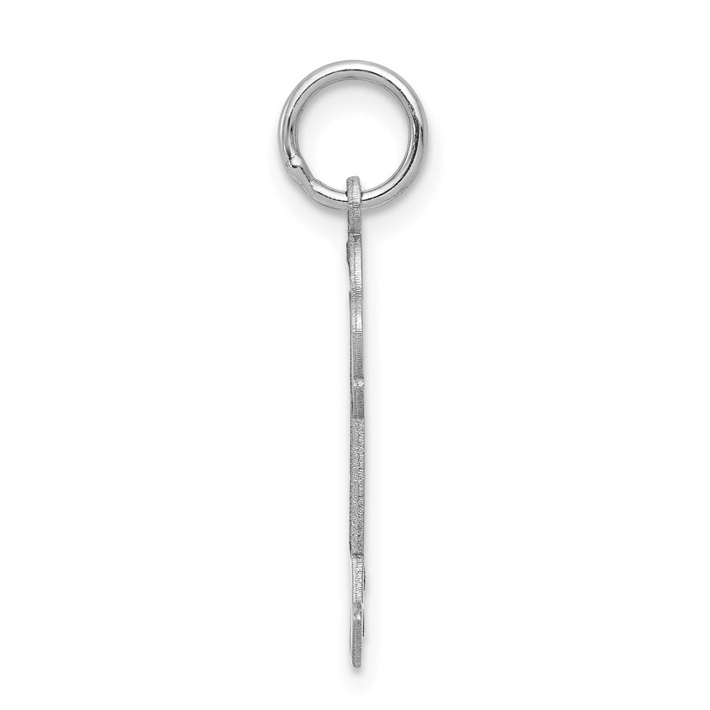 14k White Gold Kid Engravable Charm Pendant Jewelry Gifts (Length 0.98" Width 0.59")