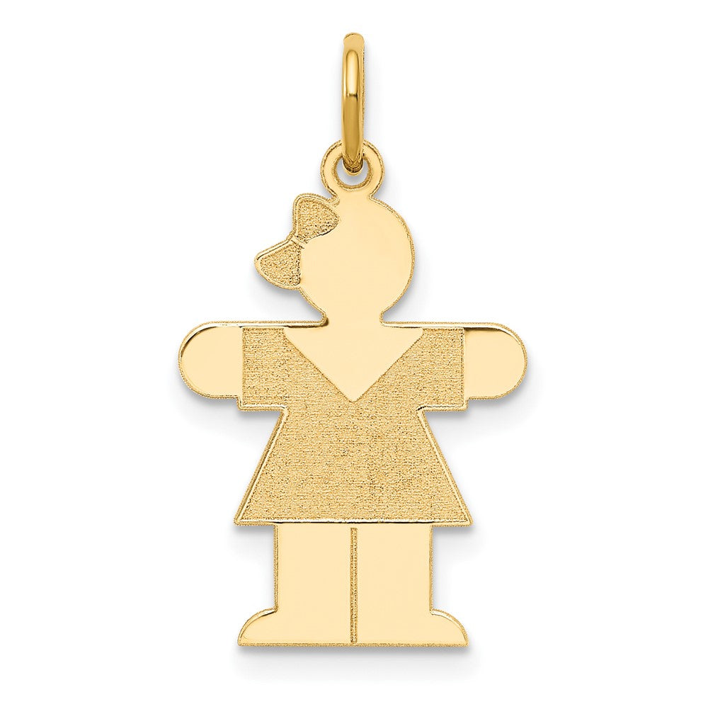 14k Yellow Gold Kid Engravable Charm Pendant Jewelry Gifts (Length 0.98" Width 0.59")