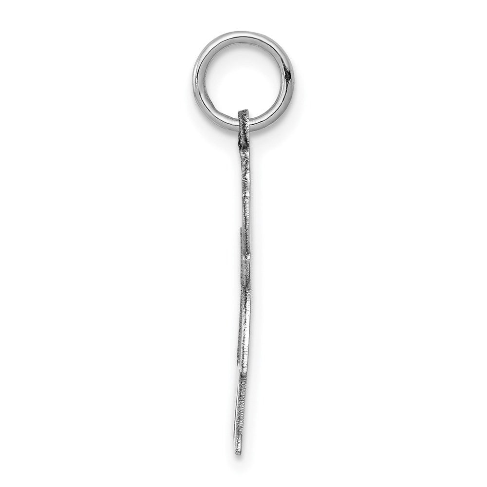 14k White Gold Kid Engravable Charm Pendant Jewelry Gifts (Length 0.98" Width 0.59")