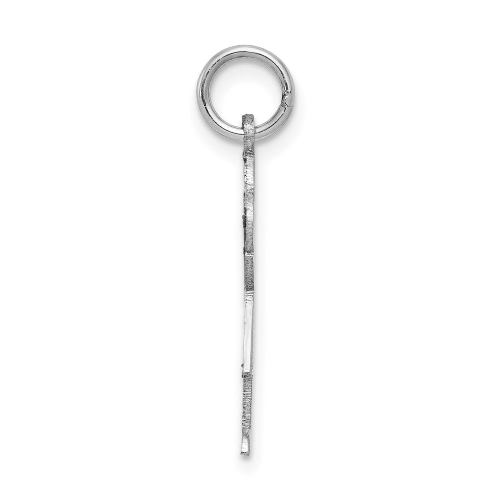 14k White Gold Kid Engravable Charm Pendant Jewelry Gifts (Length 0.98" Width 0.59")
