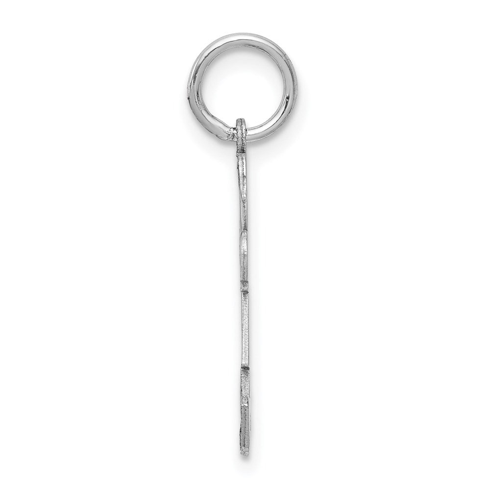 14k White Gold Kid Engravable Charm Pendant Jewelry Gifts (Length 0.98" Width 0.59")