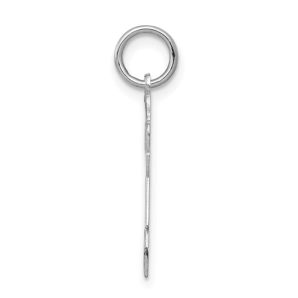 14k White Gold Kid Engravable Charm Pendant Jewelry Gifts (Length 0.98" Width 0.59")