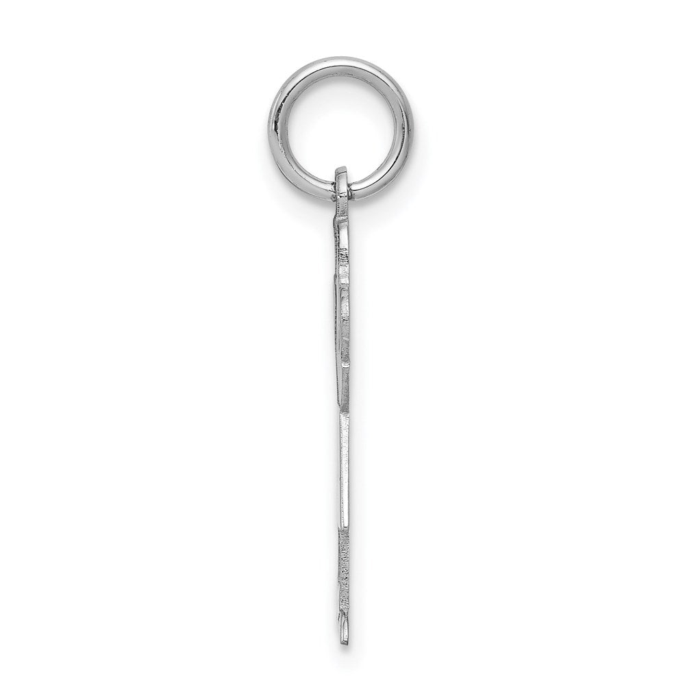 14k White Gold Kid Engravable Charm Pendant Jewelry Gifts (Length 0.98" Width 0.59")