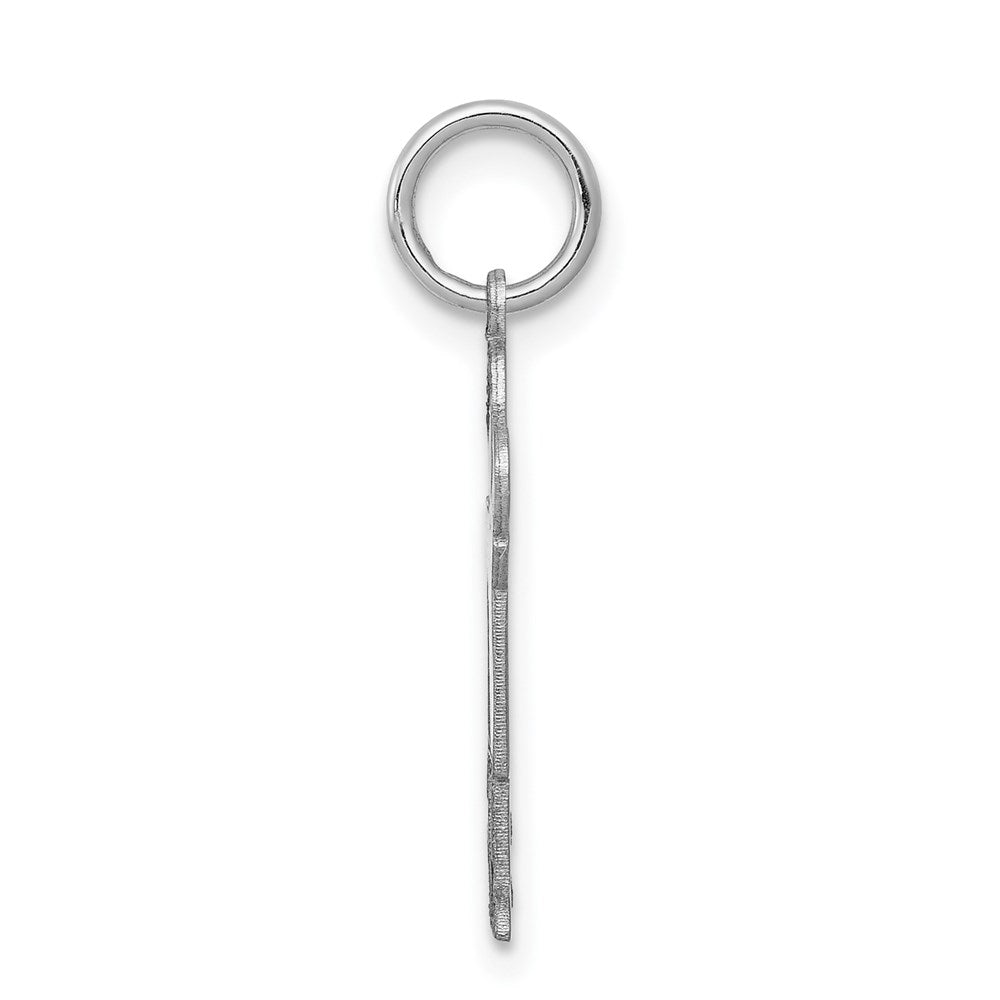 14k White Gold Kid Engravable Charm Pendant Jewelry Gifts (Length 0.98" Width 0.59")