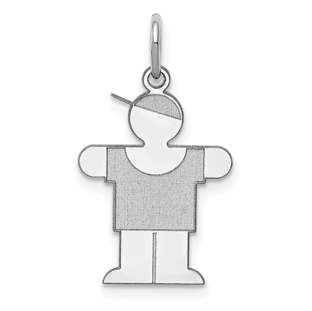 925 Sterling Silver Hugs Kid Engravable Charm Pendant Jewelry Gifts (Length 0.9" Width 0.55")
