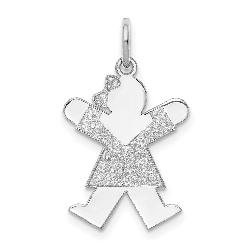 925 Sterling Silver Joy Kid Engravable Charm Pendant Jewelry Gifts (Length 0.9" Width 0.59")