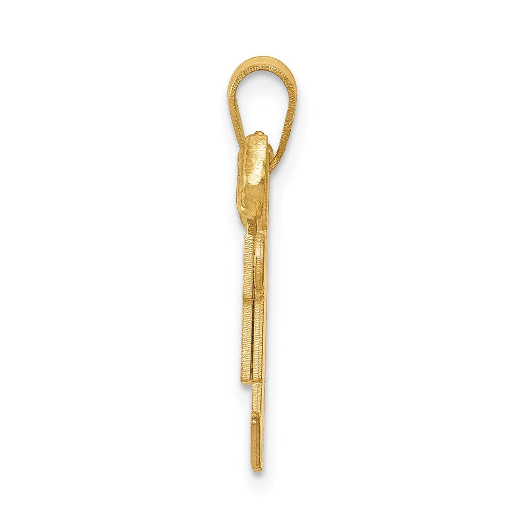 14k Yellow Gold Double Boys Engravable Charm Pendant Jewelry Gifts (Length 0.86" Width 0.98")