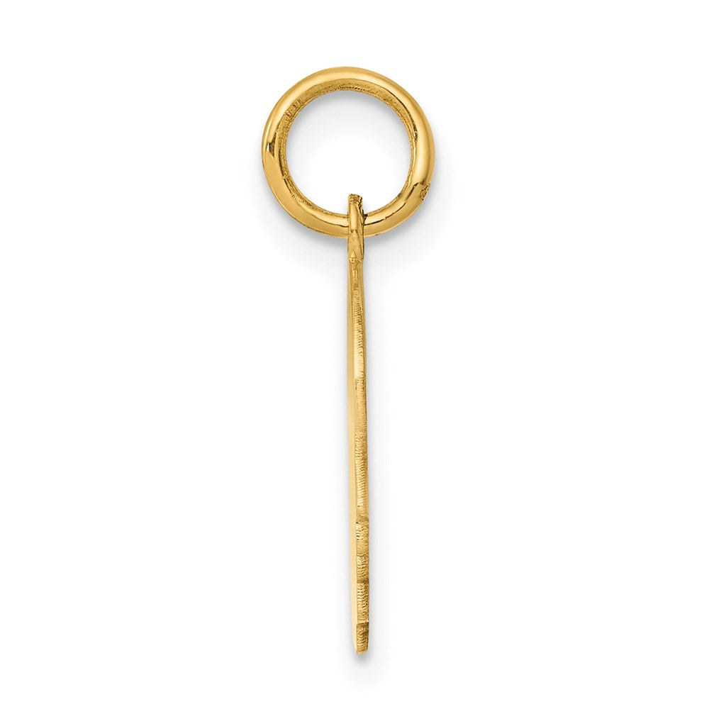 14k Yellow Gold Plain Small .011 Gauge Facing Right Boy HeadEngravable Charm Pendant Jewelry Gifts (Length 0.7" Width 0.39")