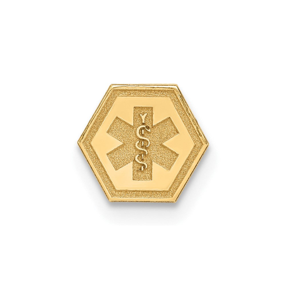 14k Yellow Gold Non enameled Attachable Medical EmblemEngravable Charm Pendant Jewelry Gifts (Length 0.25" Width 0.25")