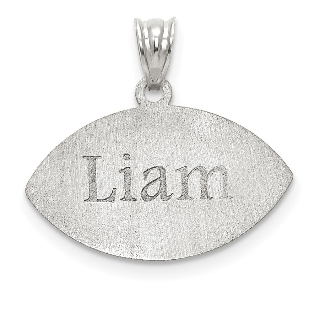 10K White Gold FootballEngravable Charm Pendant Jewelry Gifts (Length 0.57" Width 0.8")