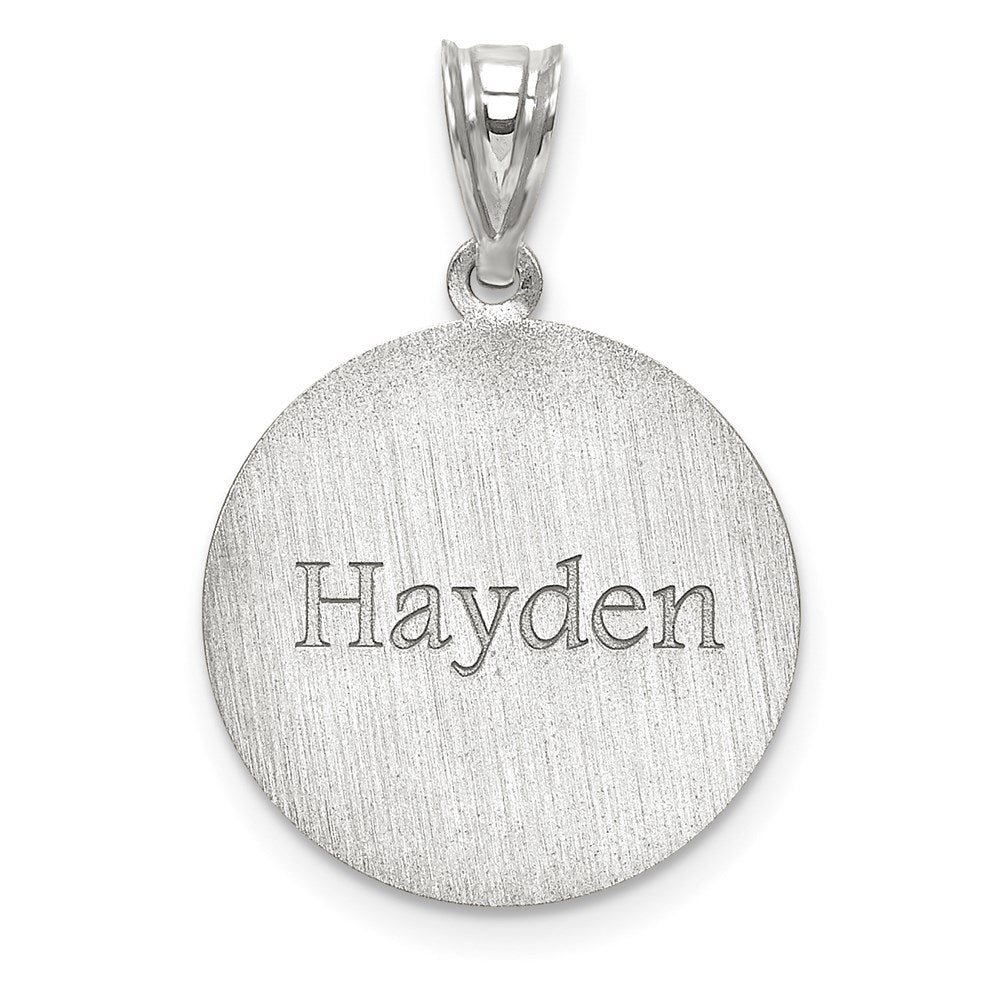 10K White Gold BasketballEngravable Charm Pendant Jewelry Gifts (Length 0.7" Width 0.7")