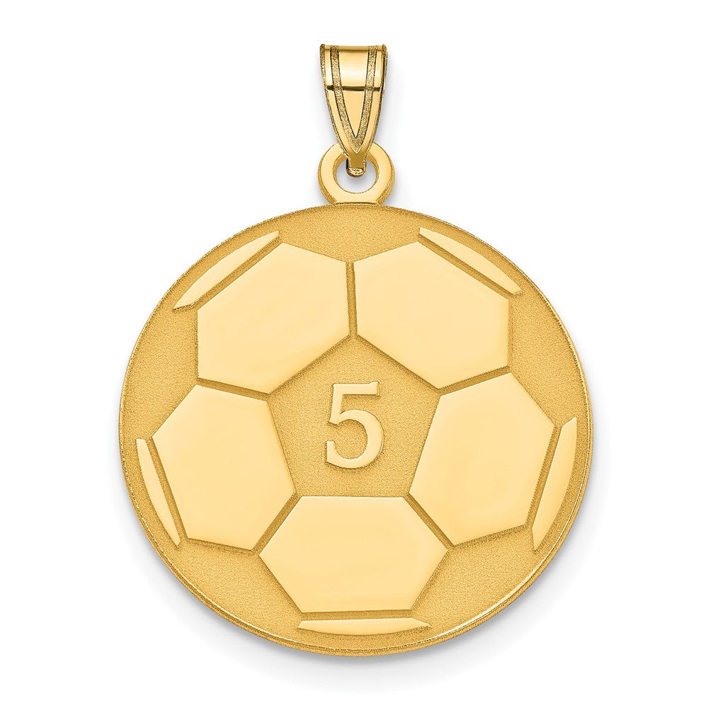 925 Sterling Silver Gold plated SoccerEngravable Charm Pendant Jewelry Gifts (Length 0.78" Width 0.7")
