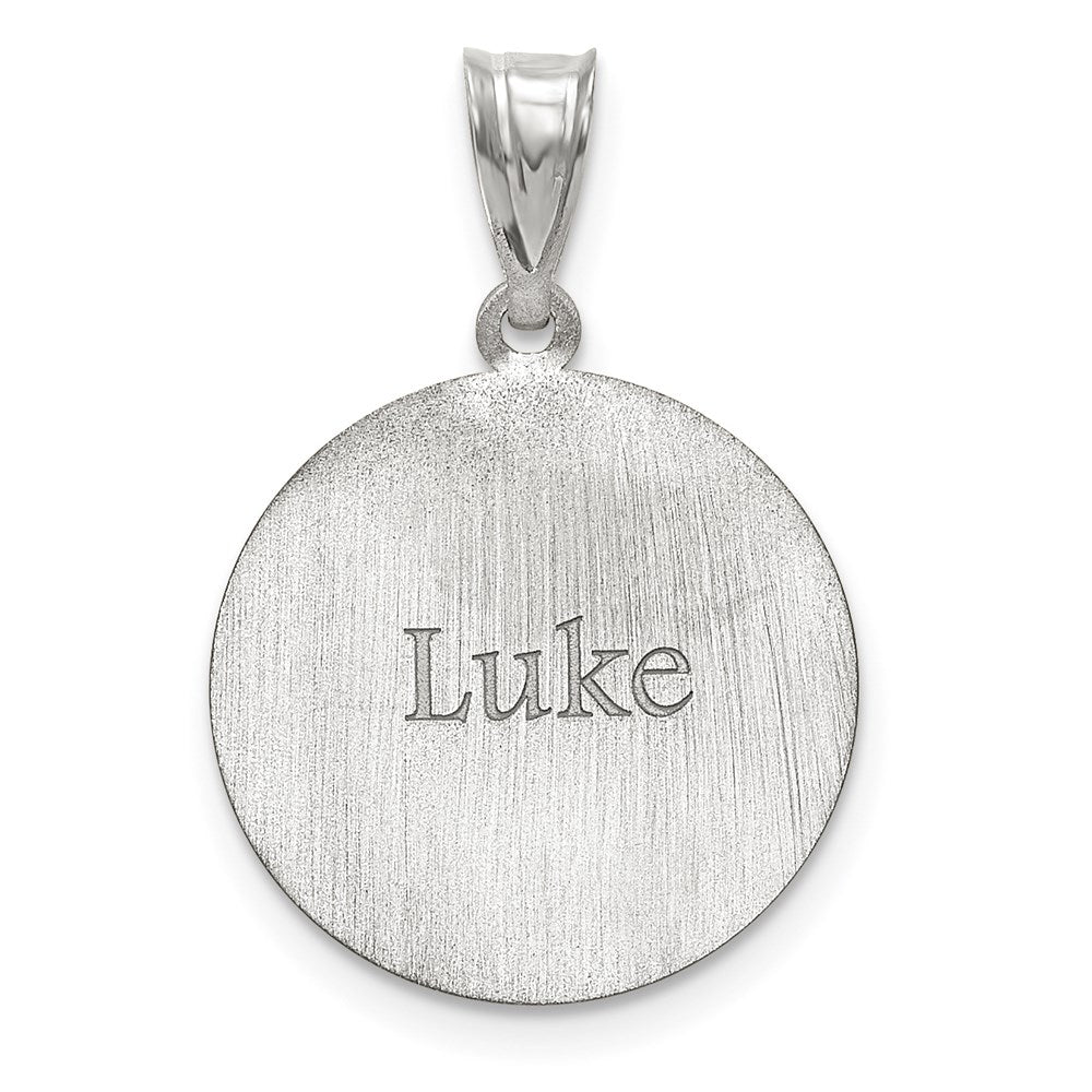10K White Gold SoccerEngravable Charm Pendant Jewelry Gifts (Length 0.71" Width 0.71")