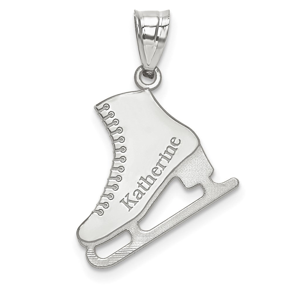 925 Sterling Silver Ice skateEngravable Charm Pendant Jewelry Gifts (Length 0.66" Width 0.7")