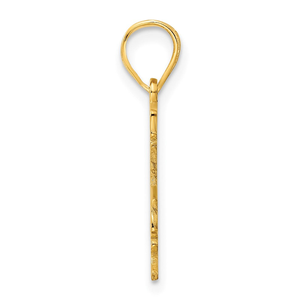 14k Yellow Gold Louisiana State Engravable Charm Pendant Jewelry Gifts (Length 0.77" Width 0.55")