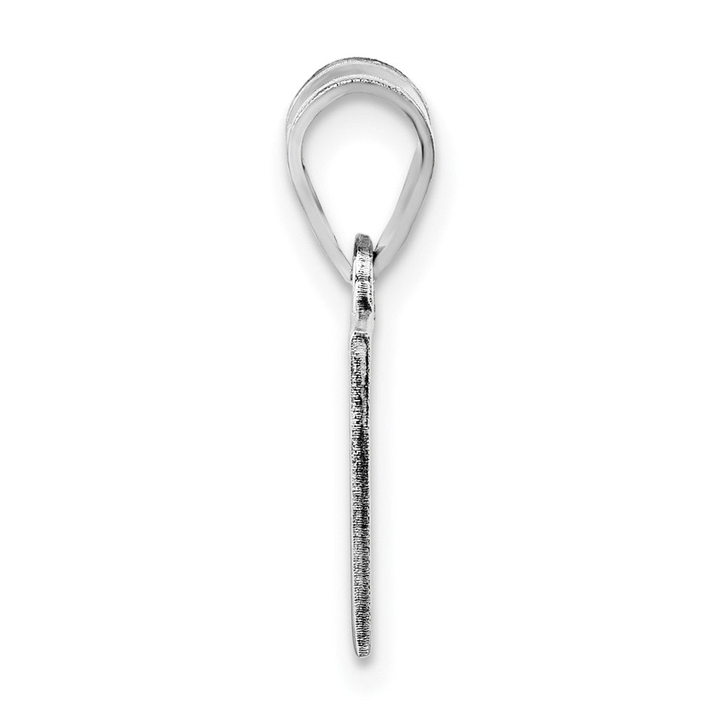 14k White Gold Oklahoma Start Engravable Charm Pendant Jewelry Gifts (Length 0.59" Width 0.89")