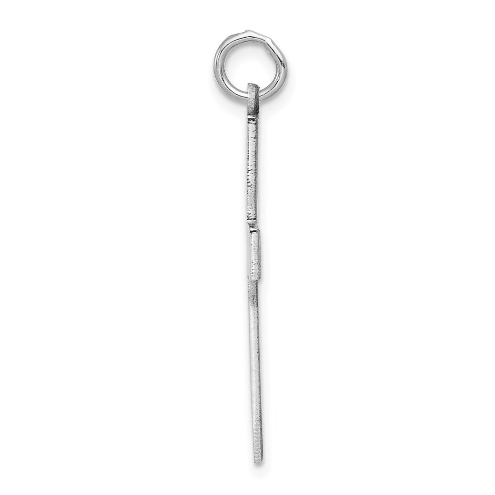 14k White Gold Laser Designed Crucifix CrossEngravable Charm Pendant Jewelry Gifts (Length 1.25" Width 0.66")