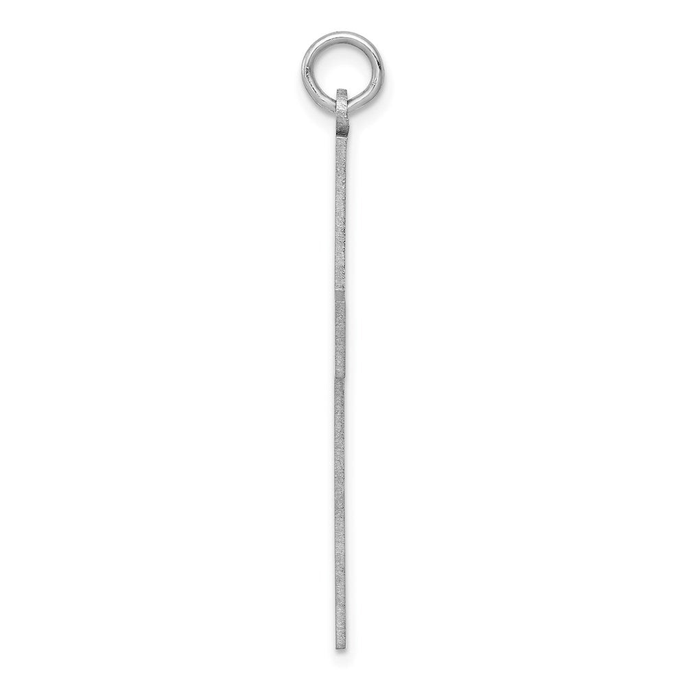 14k White Gold Laser Designed Crucifix CrossEngravable Charm Pendant Jewelry Gifts (Length 1.56" Width 0.86")