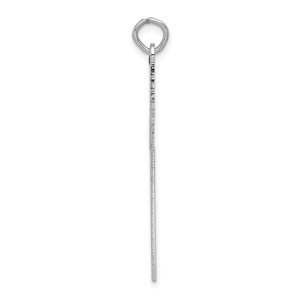 14k White Gold Laser Designed Crucifix CrossEngravable Charm Pendant Jewelry Gifts (Length 1.56" Width 0.86")
