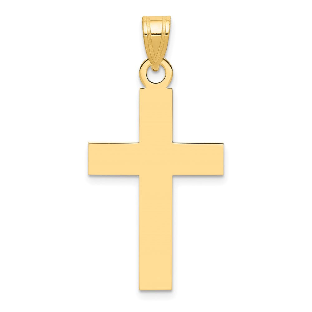 14k Yellow Gold Polished Crucifix CrossEngravable Charm Pendant Jewelry Gifts (Length 1.21" Width 0.58")