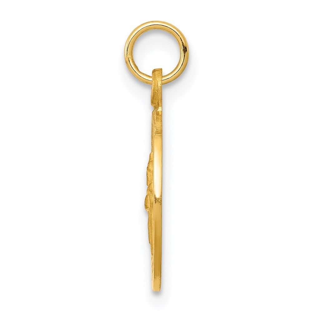 14k Yellow Gold Saint Patrick Medal Engravable Charm Pendant Jewelry Gifts (Length 0.74" Width 0.47")