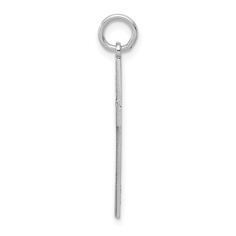 14k White Gold Laser Designed Crucifix CrossEngravable Charm Pendant Jewelry Gifts (Length 1.01" Width 0.51")